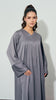 Ribbed Matte Satin Sharjah Grey Dress