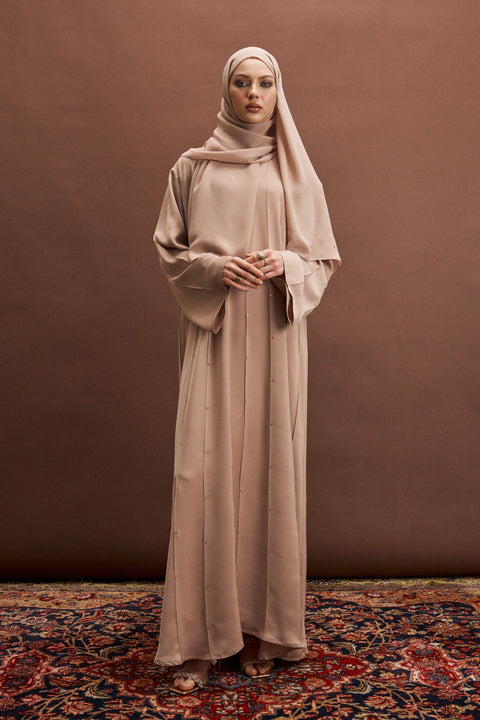 Shasha Korean Nidha Beige Abaya