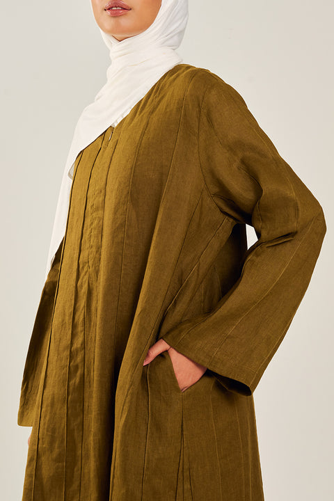Shasha Daily Linen Dress in Olive