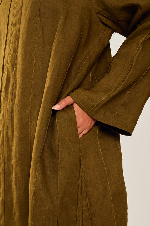 Shasha Daily Linen Dress in Olive