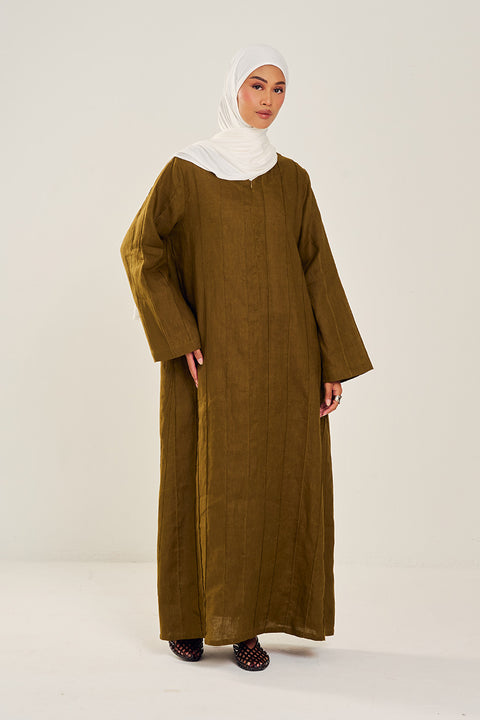 Shasha Daily Linen Dress in Olive