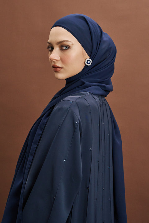 Shasha Korean Nidha Midnight Blue Abaya