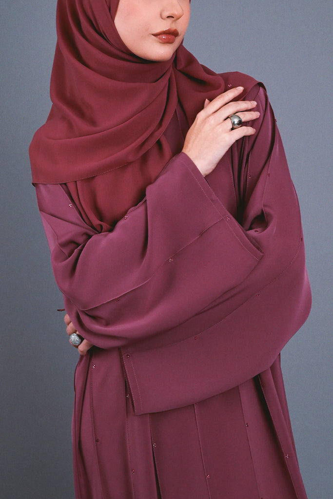 Korean Nidha Shasha Rouge Pink Abaya