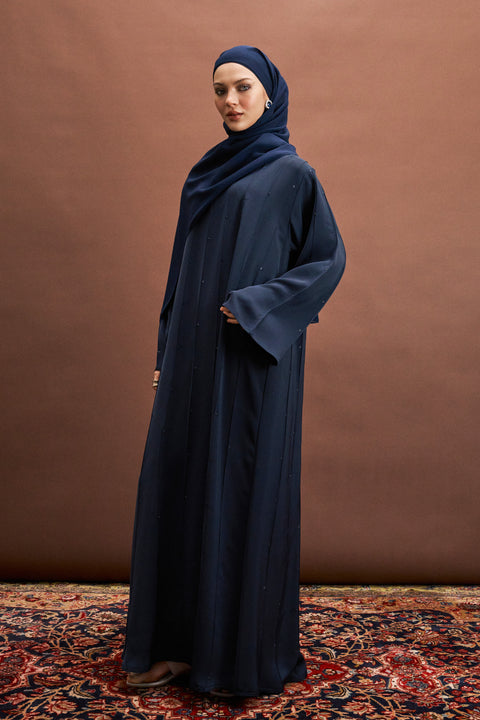 Shasha Korean Nidha Midnight Blue Abaya