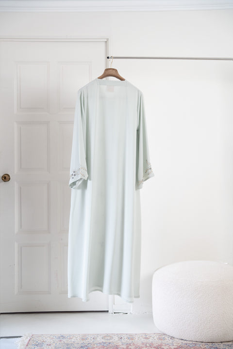 Korean Nidha Shinas Mint Green Abaya