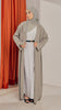 Rosed Crepe Shouf Taupe Cardigan Abaya