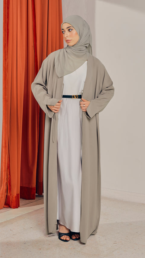Shouf Taupe Cardigan Abaya