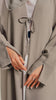 Rosed Crepe Shouf Taupe Cardigan Abaya