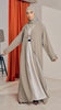 Rosed Crepe Shouf Taupe Cardigan Abaya