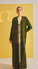 Rosed Crepe Shouf Olive Cardigan Abaya