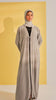 Rosed Crepe Shouf Taupe Cardigan Abaya