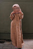 Pure Linen Sinai Embroidered Kids Dress in Brown