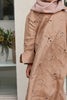 Pure Linen Sinai Embroidered Kids Dress in Brown