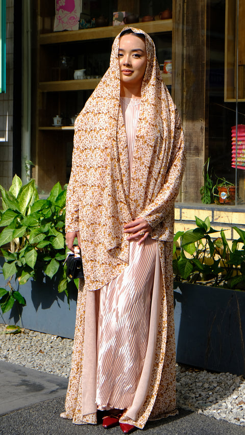 Summer Tuscan Peach Abaya