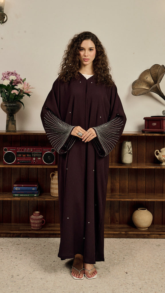 Korean Zoom Suwar Dark Purple Abaya