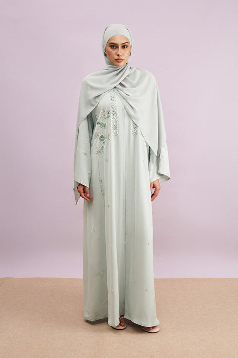 Tabeer Korean Nidha Abaya in Rustic Sage