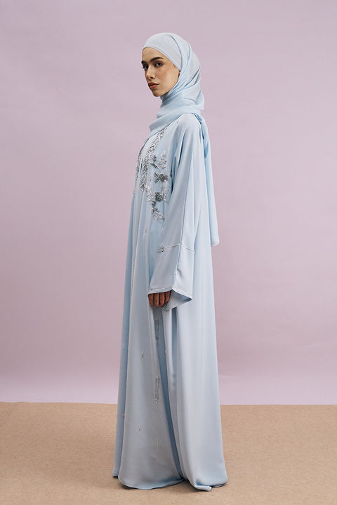 Tabeer Korean Nidha Abaya in Sail Blue