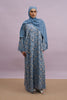 Taleen Tulle Lace Abaya in Vista Blue