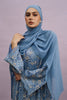 Taleen Tulle Lace Abaya in Vista Blue