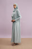 Tania Hand-Beaded Linen Abaya in Boticelli Blue