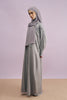 Tania Hand-Beaded Linen Abaya in Cloud