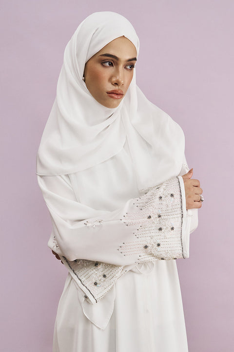 Tarmin Korean Nidha Abaya in Pearl