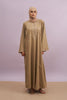 Tashkent Hand-Beaded Linen Abaya in Heather