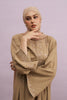 Tashkent Hand-Beaded Linen Abaya in Heather
