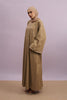 Tashkent Hand-Beaded Linen Abaya in Heather