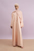 Tashkent Hand-Beaded Linen Abaya in Russet Peach