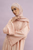 Tashkent Hand-Beaded Linen Abaya in Russet Peach