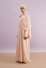 Tashkent Hand-Beaded Linen Abaya in Russet Peach