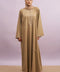 Tashkent Hand-Beaded Linen Abaya in Heather