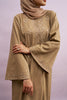 Tashkent Hand-Beaded Linen Abaya in Heather