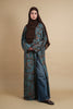 Velvet Rayon Kashan Turquoise Abaya