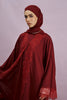 Tirana 2-Piece Linen Lace Abaya Set in Cherrywood