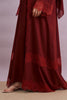 Tirana 2-Piece Linen Lace Abaya Set in Cherrywood
