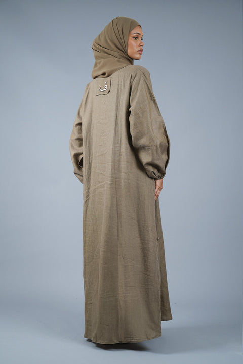 Tabriz Dark Olive Abaya