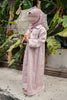 Pure Linen Tafila Embroidered Kids Dress in Dusty Pink