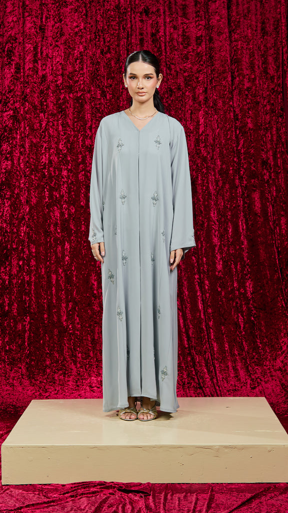 Korean Nidha Tarim Powder Blue Abaya