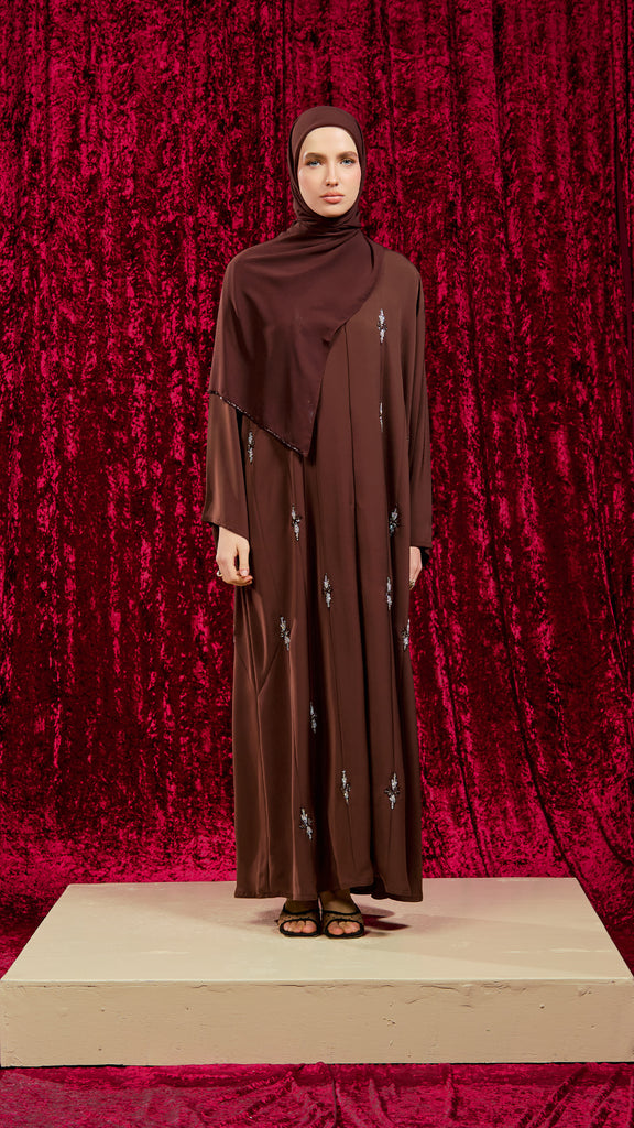 Korean Nidha Tarim Rich Brown Abaya