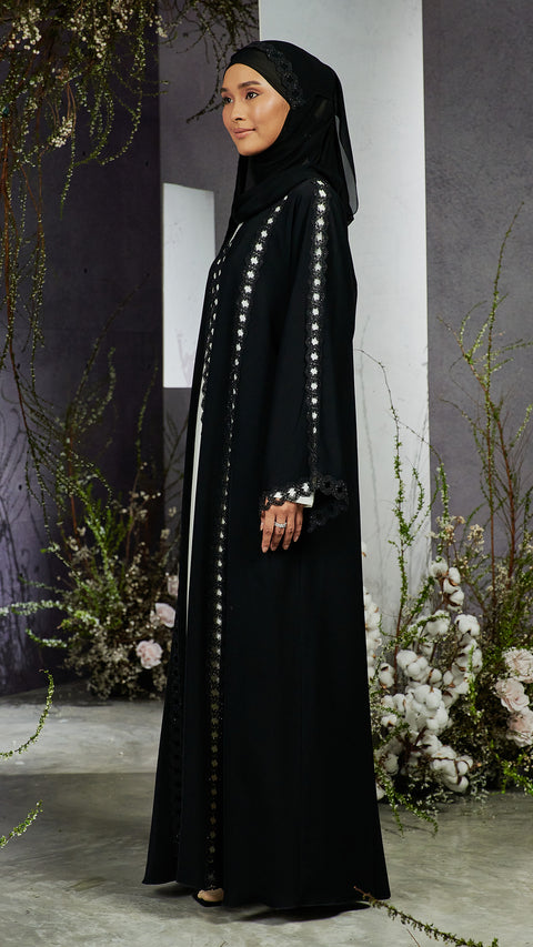 Thalia Obsidian Black Abaya