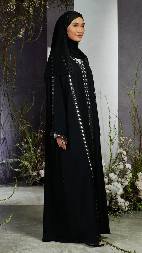 Thalia Obsidian Black Abaya