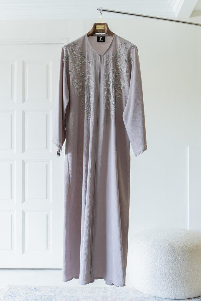 Korean Zoom Wafra Taupe Abaya