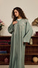 Korean Zoom Wafra Sage Green Abaya