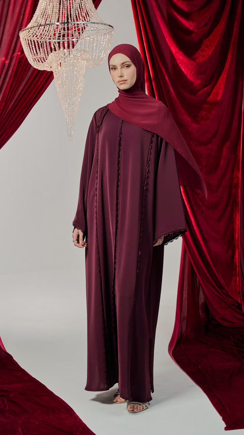 Waha Burgundy Abaya