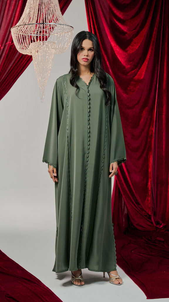 Korean Nidha Waha Sage Green Abaya