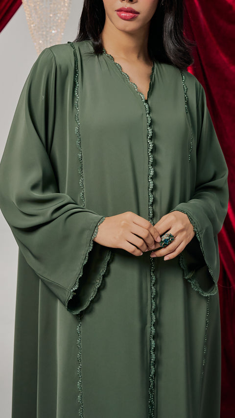 Waha Sage Green Abaya