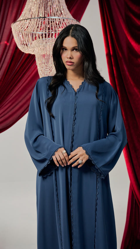 Waha Slate Blue Abaya
