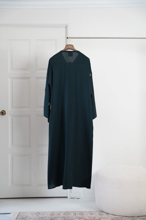 Korean Zoom Wahiba Emerald Green Abaya
